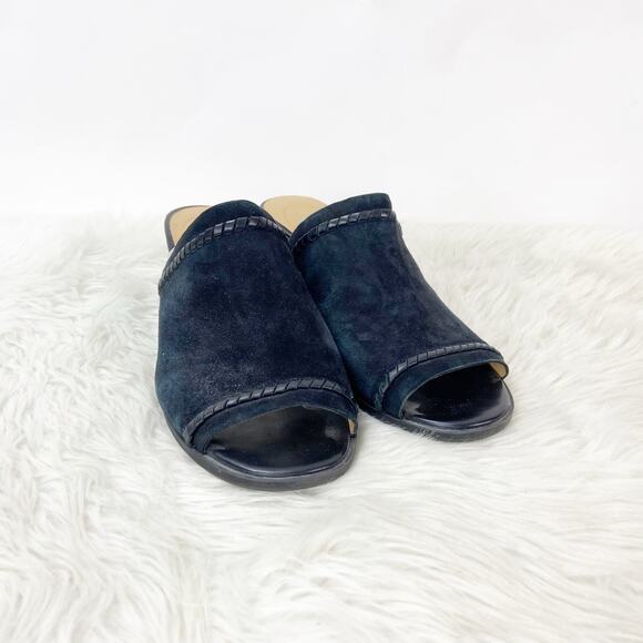 Jack Rogers Shoes - Jack Rogers 8.5 M Womens Black Suede Leather Campbell Slide Mule Sandals